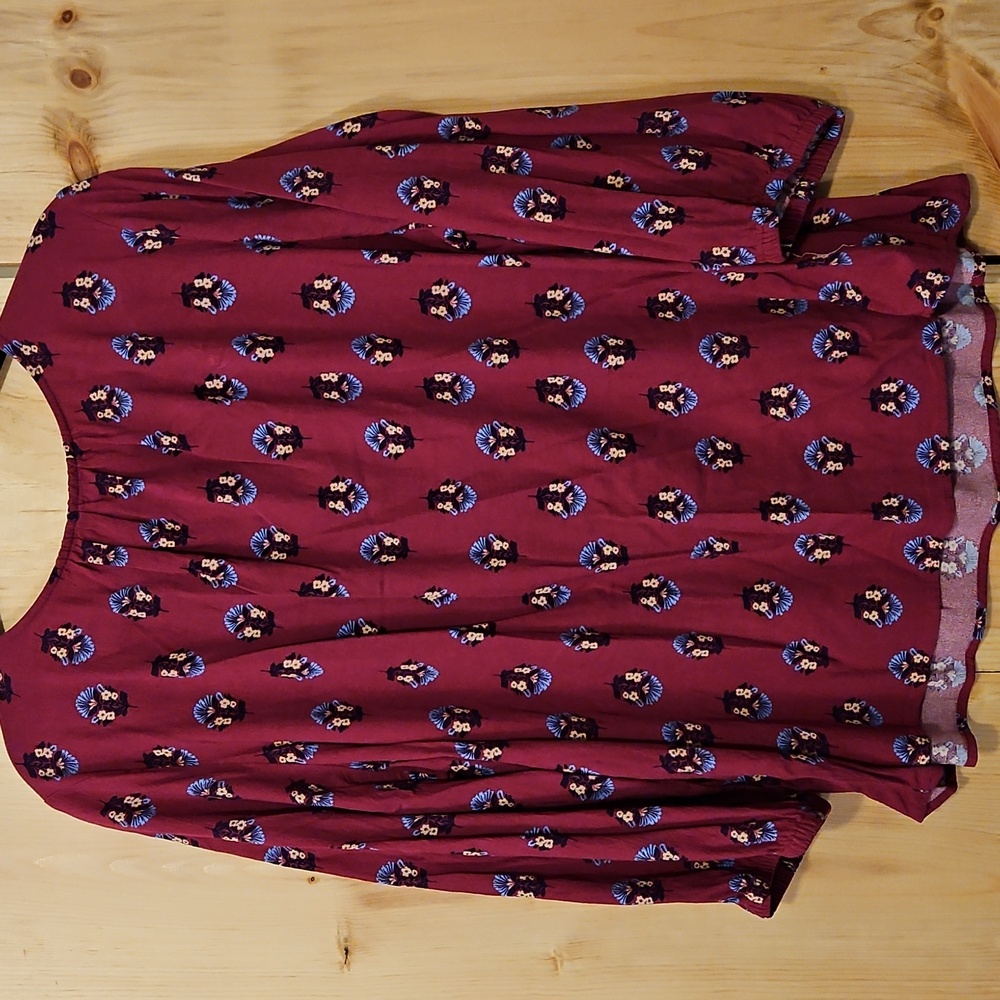 NWOT St. John's Bay Plus Womens V Neck 3/4 Sleeve Blouse Pink - Picture 2 of 7